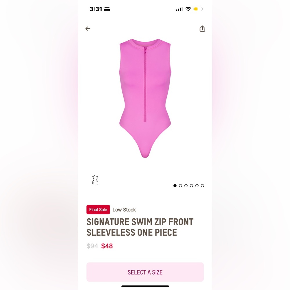 Skims one piece swim suit